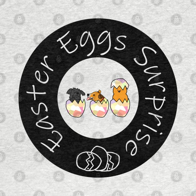 Funny Easter Eggs Surprise with Puppies by ellenhenryart